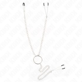 KINK –  Tripla mellcsipesz szett fém lánccal (Model 1)