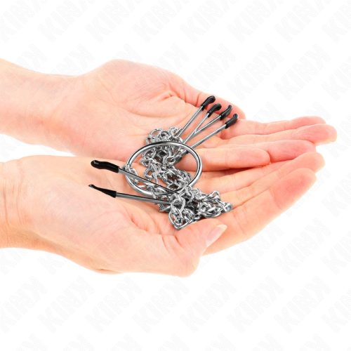 KINK –  Tripla mellcsipesz szett fém lánccal (Model 1)