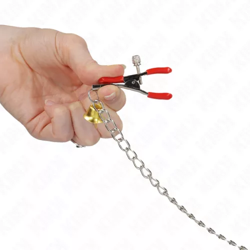 KINK – Tripla csengős, láncos mellcsipesz, állítható, 30 cm