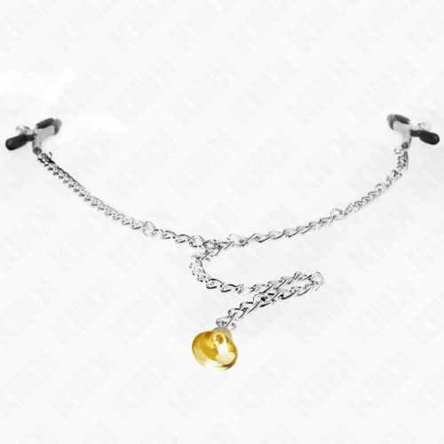 KINK – Láncos mellcsipesz díszes csengő alakú függővel, 30 cm