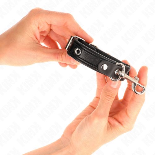 KINK – Mini, állítható fekete csuklópánt szegecsekkel, 16–22 cm