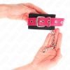 KINK – Nylon csuklórögzítő, állítható, műbőr pánttal, fekete-rózsaszín