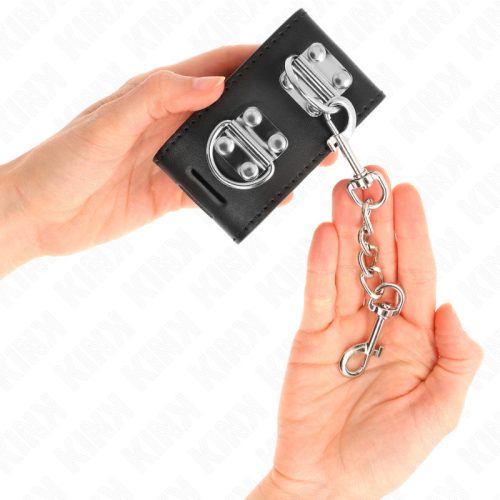 KINK – Állítható csuklóbilincs lakatos zárással, párnázott, fekete