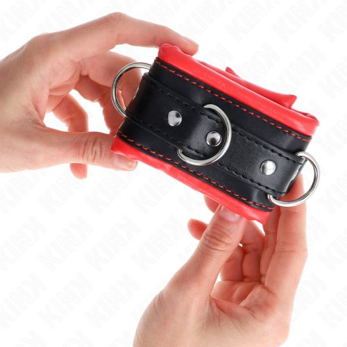 KINK – Prémium csuklómankó piros szőrme béléssel, állítható