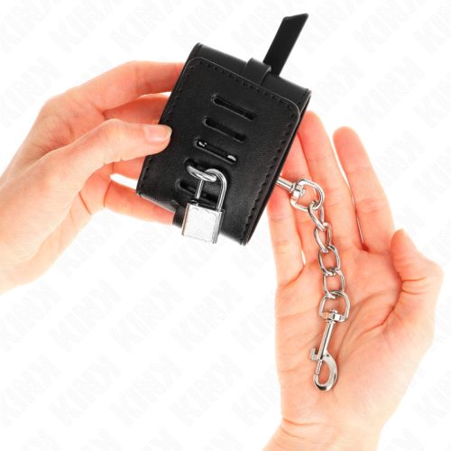 KINK – Prémium zárható csuklóbilincs, fekete, állítható