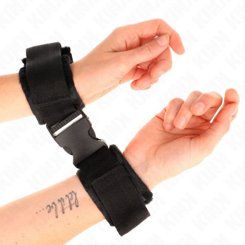 KINK – Nylon csuklóbilincs tépőzárral, fekete, 25–35 × 6 cm