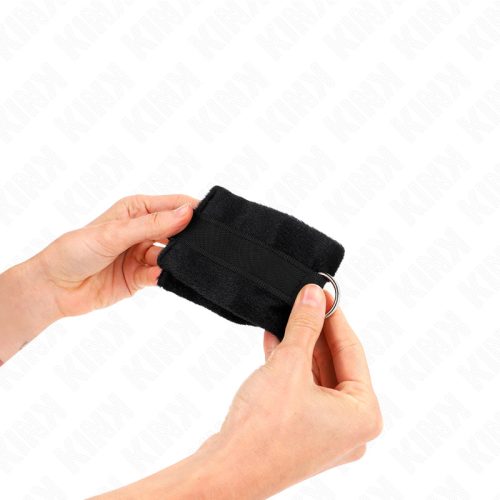 KINK – Kezdő műszőrme béléses csuklórögzítő, 30×7 cm, fekete