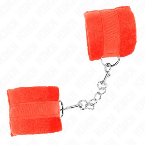 KINK – Kezdő műszőrme béléses csuklórögzítő, 30×7 cm, piros