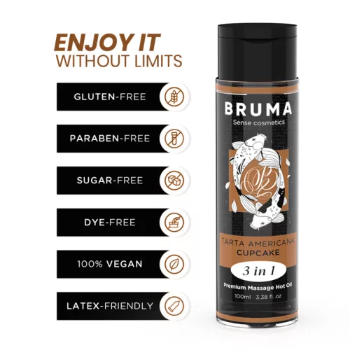 BRUMA – Premium 3 az 1-ben melegítő masszázsolaj, muffin ízű, 100 ml