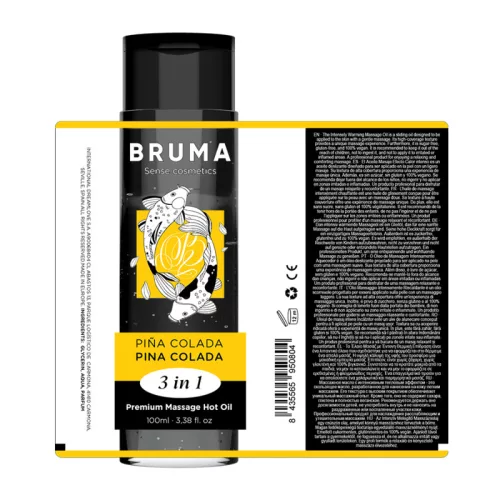 BRUMA – Premium 3 az 1-ben melegítő masszázsolaj, pina colada ízű, 100 ml