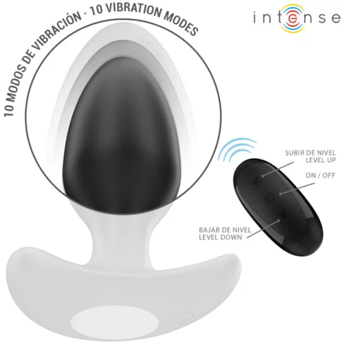 INTENSE – Joey távirányítós vibrációs anál plug, 10 rezgésmód, újratölthető, fekete