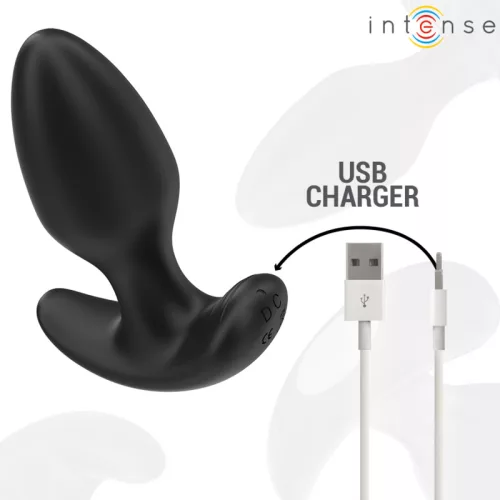 INTENSE – Joey távirányítós vibrációs anál plug, 10 rezgésmód, újratölthető, fekete