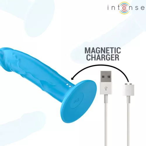 INTENSE – Phoebe realisztikus távirányítós vibrátor, 10 rezgésmód, újratölthető, kék