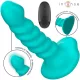INTENSE – Buffy spirál dizájnú távirányítós vibrátor, 10 rezgésmód, újratölthető, kék, 14 cm