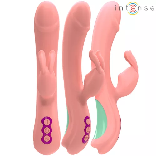 INTENSE – Rachel újratölthető nyuszis vibrátor oszcilláló fejjel, 5 rezgésmód, pink