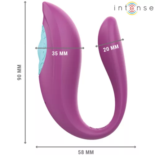 INTENSE – Annie U alakú vibrátor és stimulátor távirányítóval, újratölthető, lila