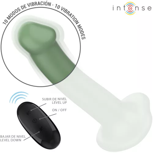 INTENSE – Becca távirányítós vibrátor tapadókoronggal, újratölthető, 10 rezgésmód, zöld