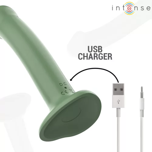 INTENSE – Becca távirányítós vibrátor tapadókoronggal, újratölthető, 10 rezgésmód, zöld