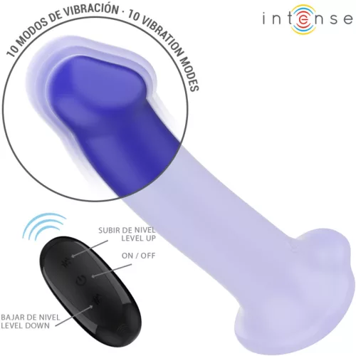 INTENSE – Victoria távirányítós vibrátor tapadókoronggal, 10 rezgésmód, újratölthető, sötétkék