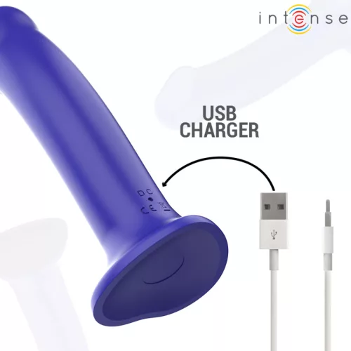 INTENSE – Victoria távirányítós vibrátor tapadókoronggal, 10 rezgésmód, újratölthető, sötétkék