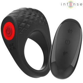   INTENSE – Clover vibrációs szilikon gyűrű, 10 rezgési mód, fekete (USB-s, távirányítós)