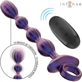   INTENSE – Jackie távirányítós vibrációs anál plug, 10 rezgésmód, újratölthető, fekete