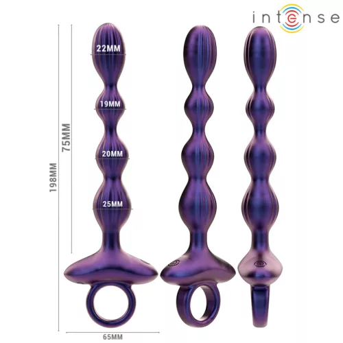 INTENSE – Jackie távirányítós vibrációs anál plug, 10 rezgésmód, újratölthető, fekete