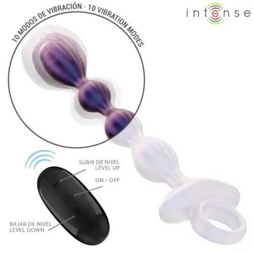 INTENSE – Jackie távirányítós vibrációs anál plug, 10 rezgésmód, újratölthető, fekete
