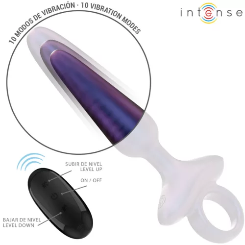 INTENSE – Marlon távirányítós vibrációs anál plug, 10 rezgésmód, újratölthető, fekete