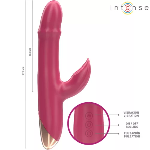 INTENSE – Chloe 3 az 1-ben multifunkciós vibrátor, újratölthető, piros