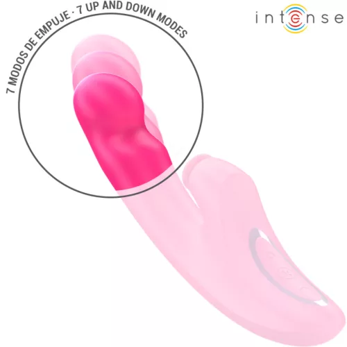 INTENSE – Emi 3 az 1-ben multifunkciós újratölthető vibrátor, 13,5 cm, 10 rezgésmód, rózsaszín