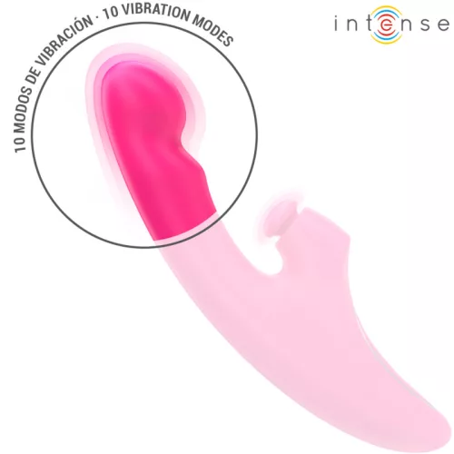 INTENSE – Emi 3 az 1-ben multifunkciós újratölthető vibrátor, 13,5 cm, 10 rezgésmód, rózsaszín