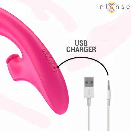 INTENSE – Emi 3 az 1-ben multifunkciós újratölthető vibrátor, 13,5 cm, 10 rezgésmód, rózsaszín