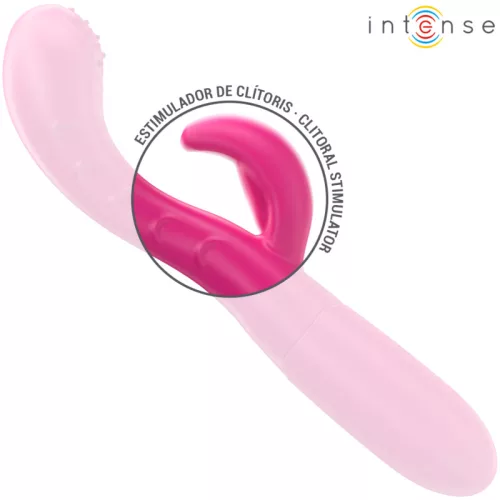 INTENSE – Amara újratölthető vibrátor stimuláló nyelvvel, 10 rezgésmód, rózsaszín
