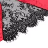SUBBLIME – Piros-fekete áttetsző hátú csipkés köntös tangával, L/XL
