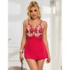 SUBBLIME – Babydoll piros virágmintával L/XL