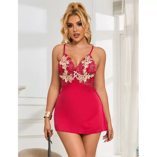 SUBBLIME – Babydoll piros virágmintával L/XL