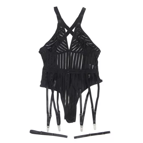 SUBBLIME – Body harisnyatartóval, fekete S/M