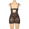 SUBBLIME – Csipke babydoll állítható pánttal, fekete S/M