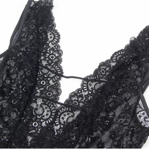 SUBBLIME – Szexi body harisnyatartóval, fekete,  L/XL