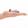 KINK – Rozsdamentes acél anál plug piros rózsa díszítéssel, 7,8 cm