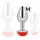 KINK – Rozsdamentes acél anál plug piros rózsa díszítéssel, 8,9 cm