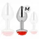 KINK – Rozsdamentes acél anál plug piros rózsa díszítéssel, 8,9 cm