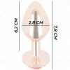 KINK – Rózsaarany színű rozsdamentes acél anál plug piros rózsa díszítéssel, 7,8 cm