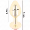 KINK – Arany színű rozsdamentes acél anál plug piros rózsa díszítéssel, 8,9 cm