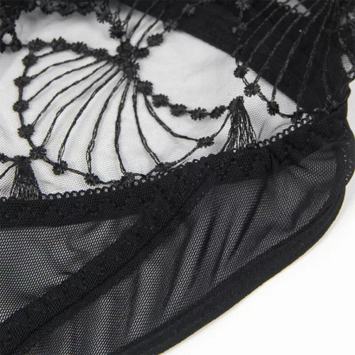 SUBBLIME – Áttetsző csipkés body kivágásokkal, fekete, L/XL