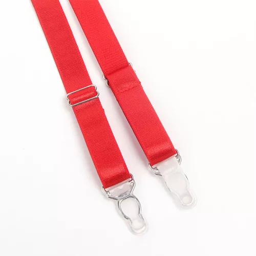 SUBBLIME – Piros bondage melltartó szett harisnyatartóval, L/XL