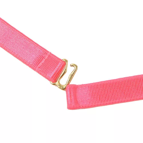 SUBBLIME – Fluoreszkáló rózsaszín melltartó szett nyakpánttal és lábrészlettel, L/XL