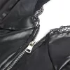 SUBBLIME – Bőrhatású cipzáras body, fekete, S/M