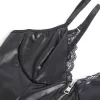 SUBBLIME – Bőrhatású cipzáras body, fekete, L/XL